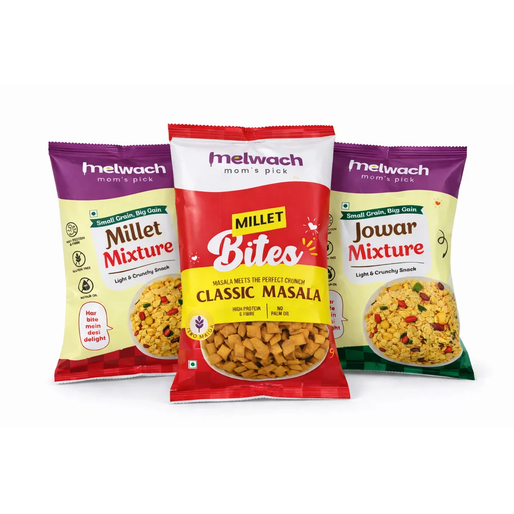 Millet Snack Pack (Millet Bites 100g + Jowar Mixture 90g + Millet Mixture, 90g)
